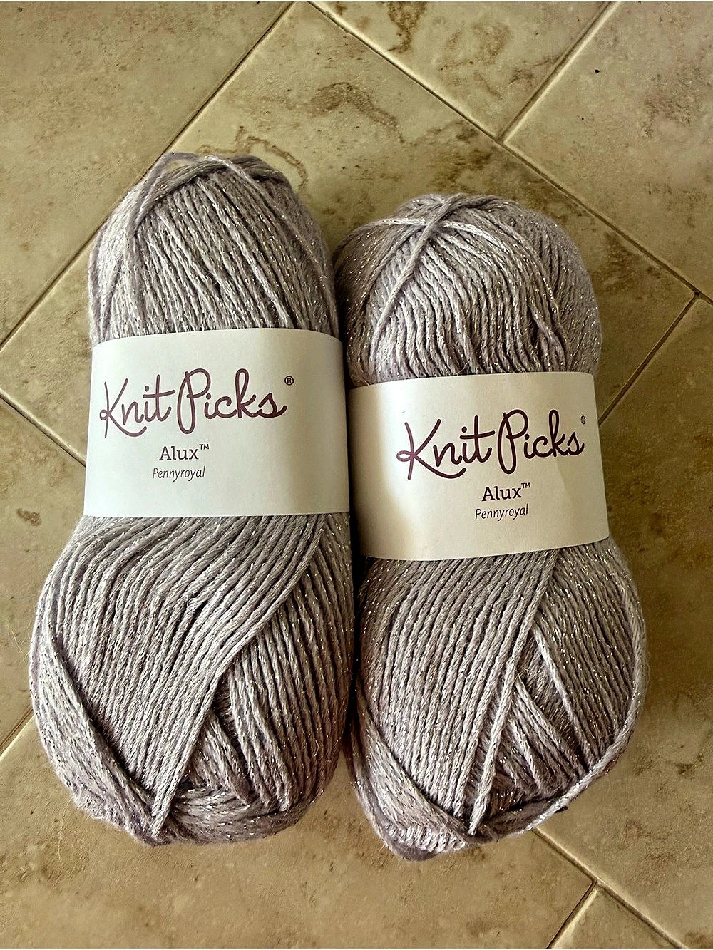 Knit Picks Alux Baby Alpaca Yarn Pennyroyal Gray 2 Skeins